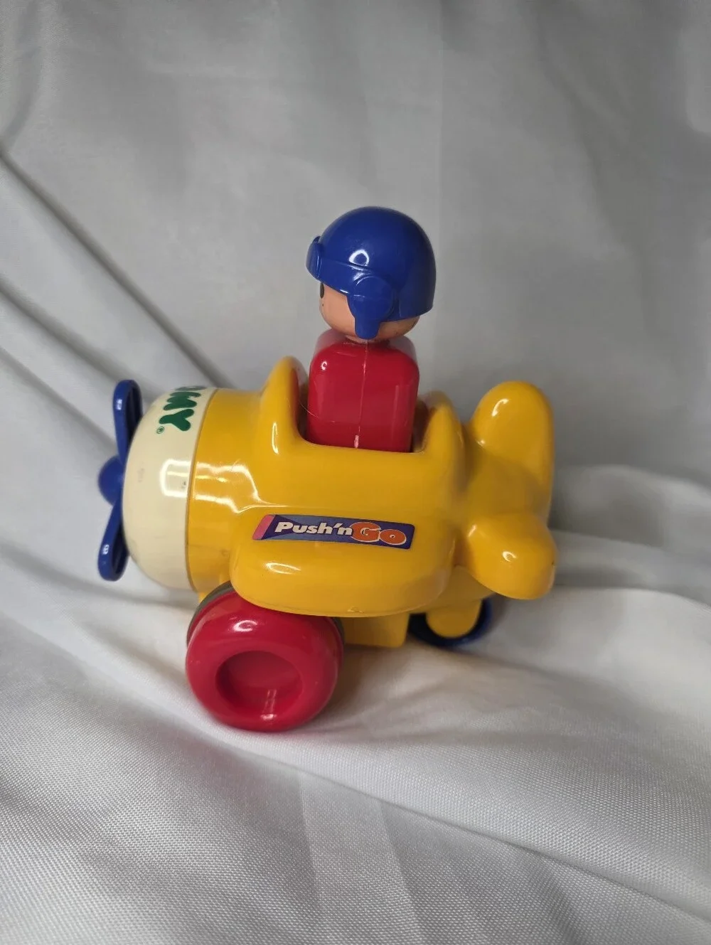 TOMY Yellow & Blue Push Plane Toy for Kids